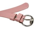 Pasek Damski Skórzany Gładki GRETOS (PL) 20 mm CIEMNY RÓŻOWY LAKIEROWANY