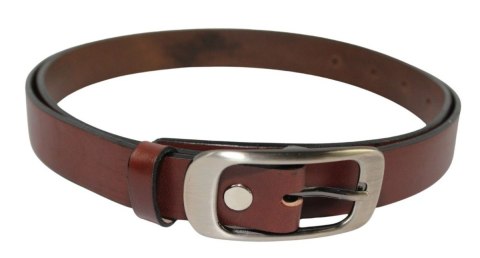 Pasek Damski Skórzany PAS-MAX (PL) Skóra Licowa EXTRA Gładki 25 mm BRĄZOWY k506