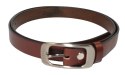 Pasek Damski Skórzany PAS-MAX (PL) Skóra Licowa EXTRA Gładki 25 mm BRĄZOWY k506