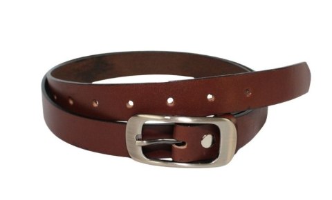 Pasek Damski Skórzany PAS-MAX (PL) Skóra Licowa EXTRA Gładki 25 mm BRĄZOWY k506