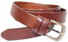 Pasek Damski Skórzany PAS-MAX (PL) Skóra Licowa EXTRA Gładki 30 mm CZEKOLADOWY k41