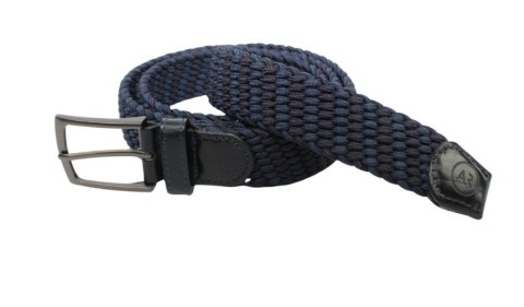 Pasek Gumowa Plecionka Arucce (PL) Super Rozciągliwy 35 mm Klamra Tradycyjna Szeroki Zakres Zapinania Niebiesko Granatowy