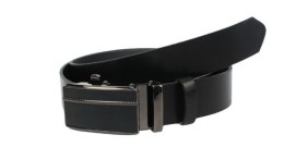 Pasek Męski Skórzany Arucce (PL) Skóra Licowa EXTRA 35 mm CZARNY Gładki Klamra Samozaciskowa CZARNA 8