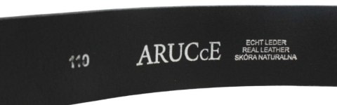 Pasek Męski Skórzany Arucce (PL) Skóra Licowa EXTRA 35 mm CZARNY Gładki Klamra Samozaciskowa CZARNA 8