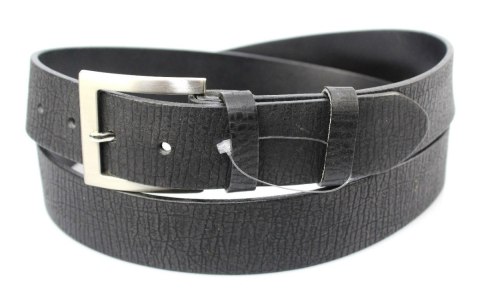 Pasek Męski Skórzany PAS-MAX (PL) "KORNIK" CZARNY Skóra Licowa EXTRA 40 mm