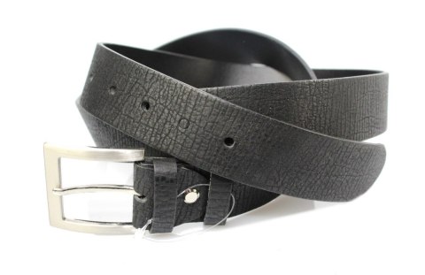 Pasek Męski Skórzany PAS-MAX (PL) "KORNIK" CZARNY Skóra Licowa EXTRA 40 mm