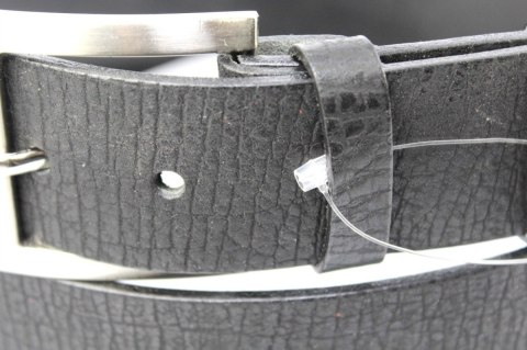 Pasek Męski Skórzany PAS-MAX (PL) "KORNIK" CZARNY Skóra Licowa EXTRA 40 mm