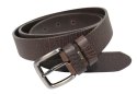 Pasek Męski Skórzany PAS-MAX (PL) "KORNIK" CZEKOLADOWY Skóra Licowa EXTRA 30 mm