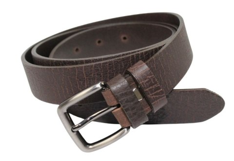 Pasek Męski Skórzany PAS-MAX (PL) "KORNIK" CZEKOLADOWY Skóra Licowa EXTRA 30 mm
