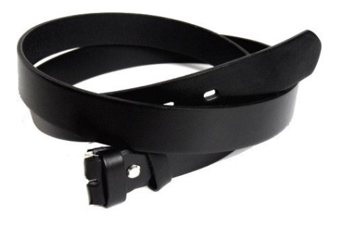 Pasek Skórzany Bez Klamry COMPLEX (PL) Skóra Naturalna GŁADKI 30 mm CZARNY