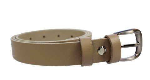 Pasek Skórzany Damski PAS-MAX (PL) Skóra Licowa EXTRA Gładki 25 mm KAWA Z MLEKIEM