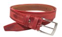 Pasek Skórzany GRETOS (PL) Skóra Licowa EXTRA 35 mm BORDOWY PRZECIERANY Gładki Klamra Tradycyjna