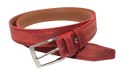 Pasek Skórzany GRETOS (PL) Skóra Licowa EXTRA 35 mm BORDOWY PRZECIERANY Gładki Klamra Tradycyjna