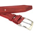 Pasek Skórzany GRETOS (PL) Skóra Licowa EXTRA 35 mm BORDOWY PRZECIERANY Gładki Klamra Tradycyjna