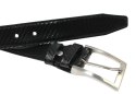 Pasek Skórzany GRETOS (PL) Skóra Licowa EXTRA 35 mm ,,Wzór CARBONOWY ,, CZARNY Gładki Klamra Tradycyjna