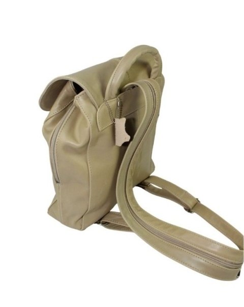 Plecak Skórzany MAGRE (PL) NATALIA Skóra Naturalna Licowa Gładka CIEMNA KREMOWA