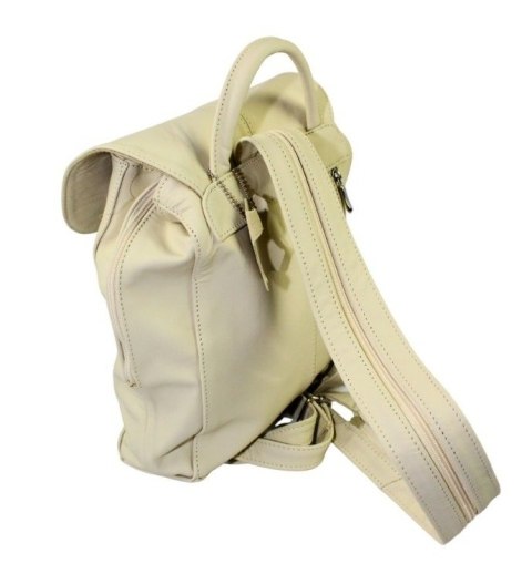 Plecak Skórzany MAGRE (PL) NATALIA Skóra Naturalna Licowa Gładka KREMOWA