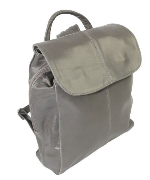 Plecak Skórzany MAGRE (PL) NATALIA Skóra Naturalna Licowa Gładka POPIELATA