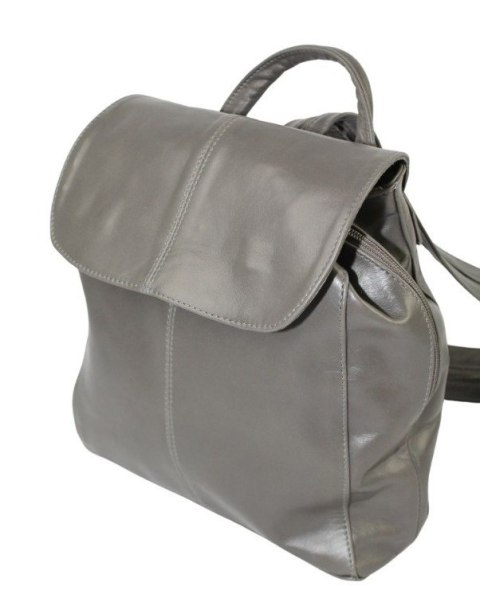 Plecak Skórzany MAGRE (PL) NATALIA Skóra Naturalna Licowa Gładka POPIELATA