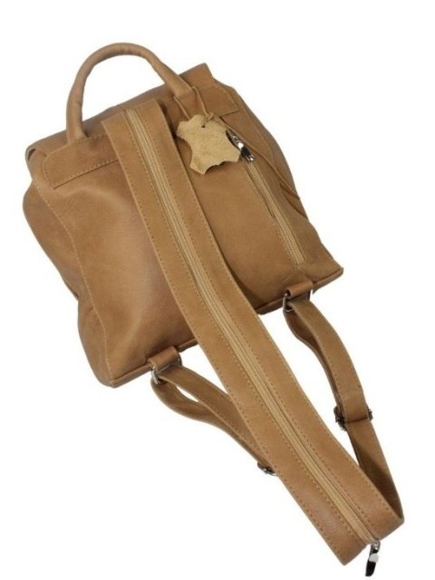 Plecak Skórzany MAGRE (PL) NATALIA Skóra Naturalna Licowa JASNY KARMEL