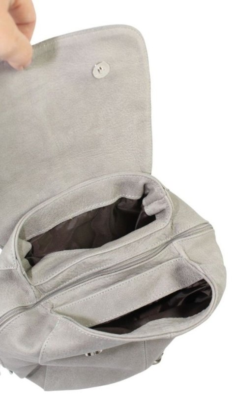 Plecak Skórzany MAGRE (PL) NATALIA Skóra Naturalna Licowa SZARA