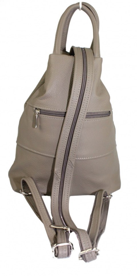 Plecak Skórzany PolskaGalanteria (PL) JOANNA CIEMNY BEŻOWY Skóra Naturalna Licowa