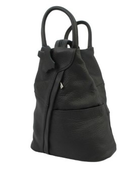 Plecak Skórzany PolskaGalanteria (PL) JOANNA Skóra Naturalna Licowa Gładka CZARNA MATOWA