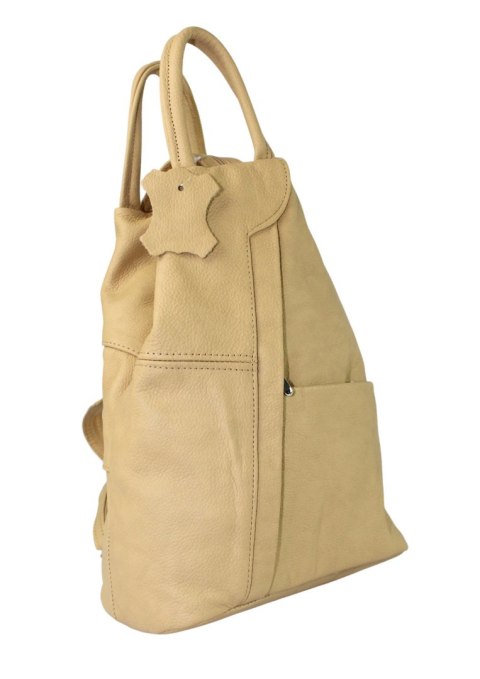 Plecak Skórzany PolskaGalanteria (PL) JOANNA Skóra Naturalna Licowa JASNA PIASKOWA