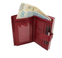 Portfel Damski Skórzany El Forest (PL) Skóra Bydlęca Klamra 14 cm RFID 955 480 CZERWONY 14,5 x 9,5 x 3 [cm]