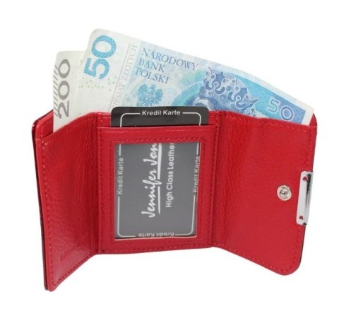 Portfel Damski Skórzany JENNIFER JONES Skóra Licowa Lakierowany Mały Z Klamrą JJ5287-14 9,5 x 8 x 2,5 [cm]