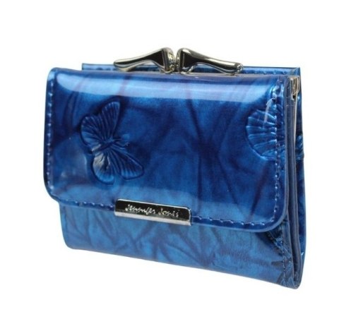 Portfel Damski Skórzany JENNIFER JONES Skóra Licowa Lakierowany Mały Z Klamrą JJ5287-14 9,5 x 8 x 2,5 [cm]