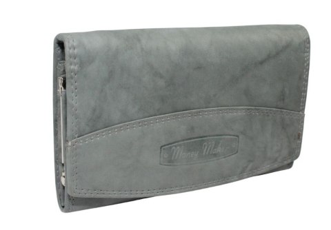 Portfel Damski Skórzany MONEY MAKER Skóra Licowa Duży Z Klamrą RIFD 12131B 16 x 9,5x 3