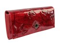 Portfel Damski Skórzany Peterson Długi Suwak Wewnątrz Skóra Naturalna Lakierowana PTN 72037 CZERWONY 18,5 x 9 x 3,5 [cm]