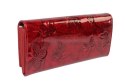 Portfel Damski Skórzany Peterson Długi Suwak Wewnątrz Skóra Naturalna Lakierowana PTN 72037 CZERWONY 18,5 x 9 x 3,5 [cm]