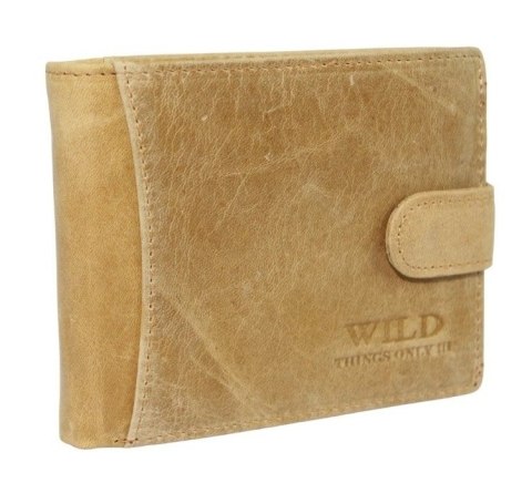 Portfel Męski Skórzany WILD Skóra Licowa Duży Poziomy Z Zapięciem RFID 5503 12,5 x 10 x 2 [cm]