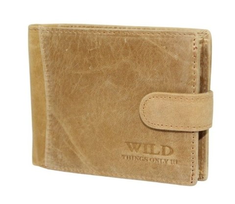 Portfel Męski Skórzany WILD Skóra Licowa Duży Poziomy Z Zapięciem RFID 5503 12,5 x 10 x 2 [cm]