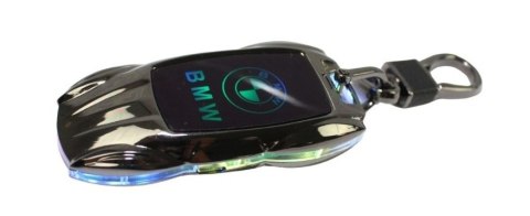 Praktyczna Elektryczna Zapalniczka Plazmowa USB Z Kablem Mikro USB Podświetlana BRELOK Do Kluczyków Samochodowych BMW CZARNA