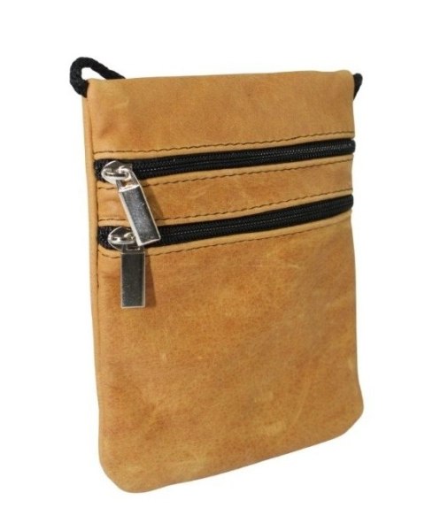 Średnia Paszportówka Na Szyję Ze Skóry Naturalnej 2 Zamki MAGRE (PL) 16.5 x 13 x 1 [cm]