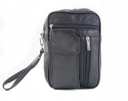 Torba męska skórzana CONVEY (PL) 06 Pionowa Czarna Dwukomorowa 23 x 17 x 8 [cm]