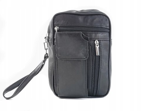 Torba męska skórzana CONVEY (PL) 06 Pionowa Czarna Dwukomorowa 23 x 17 x 8 [cm]