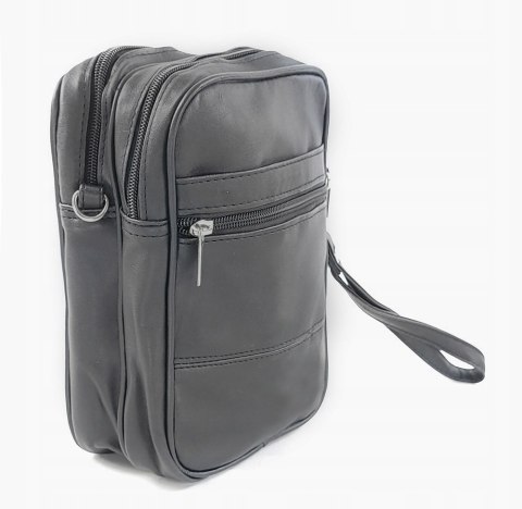 Torba męska skórzana CONVEY (PL) 06 Pionowa Czarna Dwukomorowa 23 x 17 x 8 [cm]