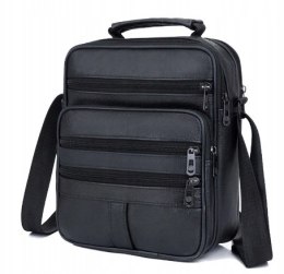 Torba męska skórzana CONVEY (PL) 525 Pionowa Czarna 23 x 21 x 8 [cm]