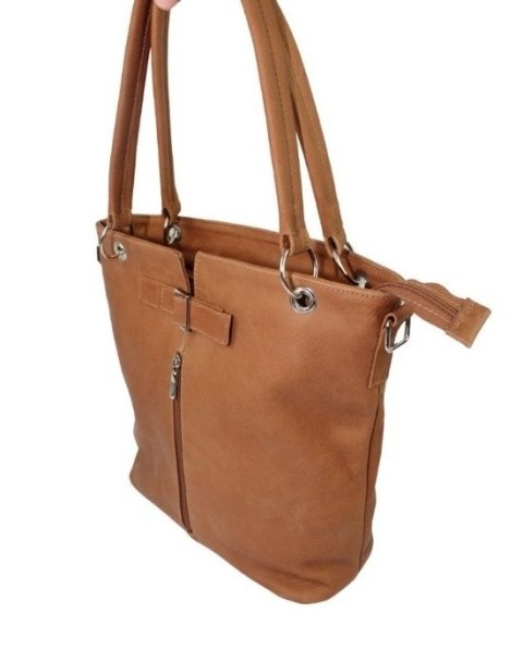 Torebka Skórzana MAGRE (PL) ELA BIS Skóra Naturalna Gładka BRĄZOWA