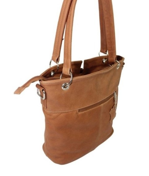 Torebka Skórzana MAGRE (PL) ELA BIS Skóra Naturalna Gładka BRĄZOWA