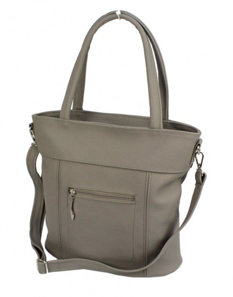 Torebka Skórzana MAGRE (PL) LENA Skóra Naturalna JASNY POPIELATY