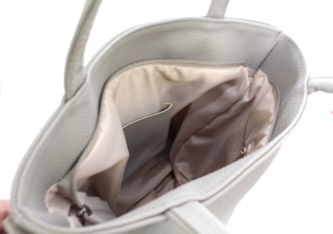 Torebka Skórzana MAGRE (PL) LENA Skóra Naturalna JASNY POPIELATY