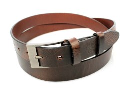 Pasek Męski Skórzany BETLEWSKI (PL) Skóra Naturalna Licowa EXTRA Gładki 30 mm BRĄZOWY GNIECIONY XXL
