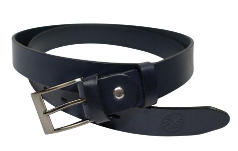 Pasek Męski Skórzany BETLEWSKI (PL) Skóra Naturalna Licowa EXTRA Gładki 30 mm CIEMNY GRANATOWY