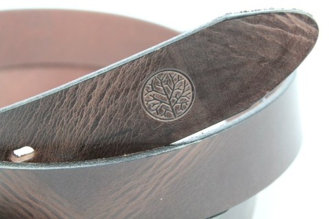 Pasek Męski Skórzany BETLEWSKI (PL) Skóra Naturalna Licowa EXTRA Gładki 40 mm BRĄZOWY GNIECIONY