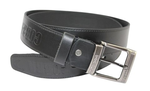 Pasek Skórzany COMPLEX (PL) Tłoczony Napis "COBRA" Skóra DW EXTRA 40 mm CZARNY